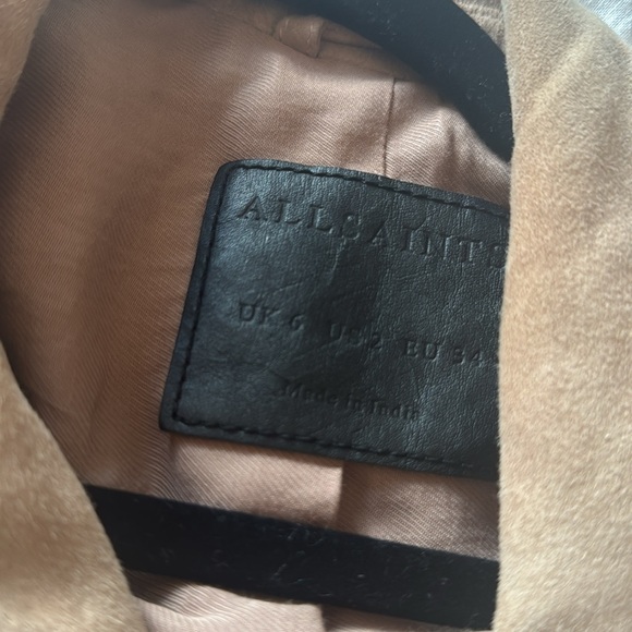 All saints suede taupe jacket with fringe - Picture 3 of 3